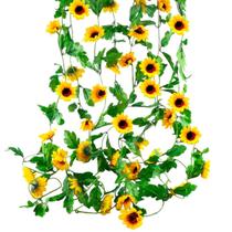 2Un Arcos Girassol Flor Artificial 2,5M Para Decoração Festa