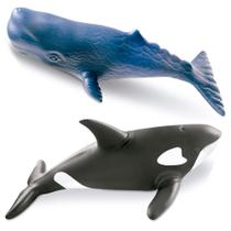 2un Baleia Orca e Cachalote Realista Boneco Vinil Brinquedo 2un Baleia Orca e Cachalote Realista Boneco Vinil Brinquedo