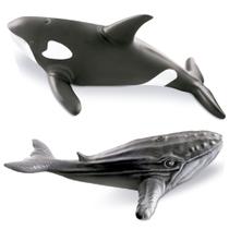 2un Baleia Orca e Jubarte Realista Boneco Vinil Brinquedo 2un Baleia Orca e Jubarte Realista Boneco Vinil Brinquedo