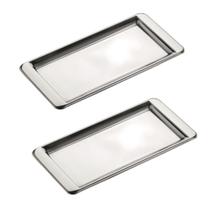 2un Bandeja inox café retangular 30x15cm Hotel Cafeteria 2un Bandeja inox café retangular 30x15cm Hotel Cafeteria