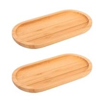 2un bandeja oval tábua bambu 31,5cm servir frios
