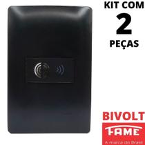 2un Campainha Cigarra Bivolt Com Placa Habitat Black FAME