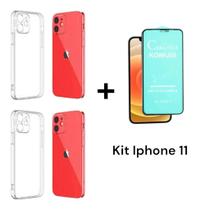 2UN Capa Capinha Anti Impacto + 1UN Película De Cerâmica Flexível Para Iphone 11