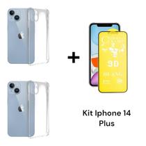 2UN Capa Capinha Anti Impacto + 1UN Película Fosca 9D para Iphone 14 PLUS 2UN Capa Capinha Anti Impacto + 1UN Película Fosca 9D para Iphone 14 PLUS
