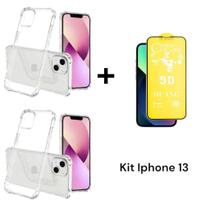 2UN Capa Capinha Anti Impacto Transparente Para Iphone 13 + 1UN Película Flexível 9D Fosca 2UN Capa Capinha Anti Impacto Transparente Para Iphone 13 + 1UN Película Flexível 9D Fosca