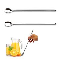 2un COLHER DE SUCO COQUETEL BEBIDAS BAILARINA INOX LONGA