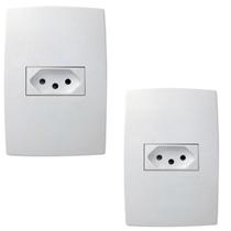 2un - Conjunto 4x2 Tomada 2P+T 10A Pialplus 615080 2un - Conjunto 4x2 Tomada 2P+T 10A Pialplus 615080