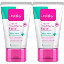 2UN Creme Depilatorio Facial 50G Com Aloe Vera Depilflax 2UN Creme Depilatorio Facial 50G Com Aloe Vera Depilflax