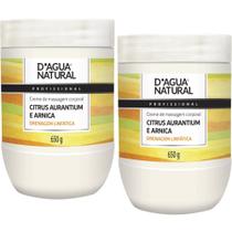 2un creme massagem citrus aurantium e arnica 650g dagua natural