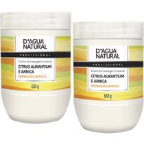 2un creme massagem citrus aurantium e arnica 650g dagua natural
