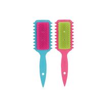 2UN Escova P/ Cabelos Cacheados Flex Fita Rosa e Azul Ricca
