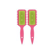 2UN Escova P/ Cabelos Cacheados Ricca Flex Fita Rosa