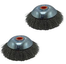 2Un. Escova Rotativa Aço Frisado Roçadeiras 150mm Furo Univ.