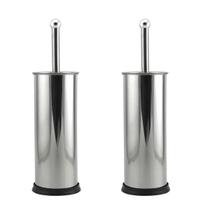 2un escova sanitaria inox recipiente tampado banheiro vaso