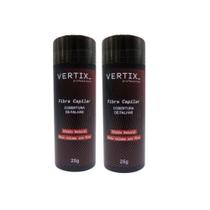 2UN Fibra Capilar Para Cabelo Castanho Escuro Vertix 25G