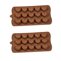 2un Forma Silicone Bombom Moldes finos Docinho coração