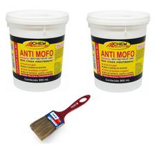 2un Fundo Antimofo Bactérias Preventivo Alchem 900ml + Pincel