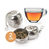 2un Infusor de chá inox coador peneira ervas com presilha
