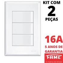 2un Interruptor Paralelo Three Way 3 Teclas 16A Com Placa Evidence FAME