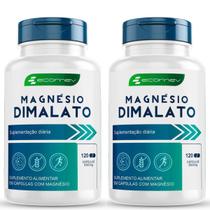 2Un Magnesio Dimalato Puro Premium 500mg 250Cáps Kit 4 Meses Ecomev