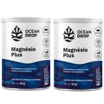2un Magnésio Plus 180 Cápsulas 900mg - Ocean Drop Sem sabor
