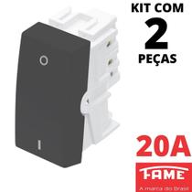 2un Módulo Interruptor Bipolar Simples 20A Habitat Black FAME