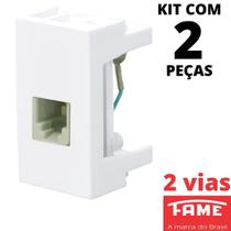 2un Módulo Tomada Telefone RJ11 2V Modulare Evidence Blanc Mais FAME