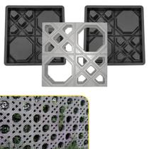 2un Molde Base Plastica p Fabricação de Bloco Concreto Artefato Muxarabi Cobogó Estilo Arabe 39x39x7 Arabico Indiano