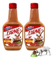 2un Molho Para Ração Cachorro Petiscos Cães Pet Sabor Carne