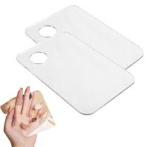 2Un Paleta Placa Em Acrílico Com Espátula Para Misturar Base Corretivo