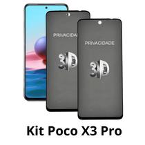 2UN Película 3D de Vidro Privacidade para Xiaomi Poco X3 Pro