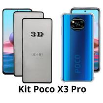 2UN Película 3D Frontal de Vidro + 1UN Capa Transparente para Xiaomi Poco X3 Pro 2UN Película 3D Frontal de Vidro + 1UN Capa Transparente para Xiaomi Poco X3 Pro