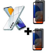 2UN Película 3D Privacidade + 1UN Capa Anti Impacto Para Samsung Galaxy A14 Transparente