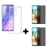2UN Película 3D Privacidade + Capa Capinha Anti Impacto Para Motorola 40 Neo Transparente