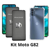 2UN Película 3D Privacidade + Capa Transparente para Motorola Moto G82