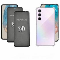 2UN Película 3D Privacidade de Vidro + 1x Capa Transparente para Samsung Galaxy A35 2UN Película 3D Privacidade de Vidro + 1x Capa Transparente para Samsung Galaxy A35