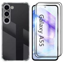 2UN Película 3D Vidro + 1UN Capinha Anti Impacto Para Samsung Galaxy A55 Transparente 2UN Película 3D Vidro + 1UN Capinha Anti Impacto Para Samsung Galaxy A55 Transparente