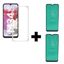 2UN Película Cerâmica 9D + 1UN Capa Capinha Anti Impacto Para Sansung Galaxy M34 Transparente 2UN Película Cerâmica 9D + 1UN Capa Capinha Anti Impacto Para Sansung Galaxy M34 Transparente