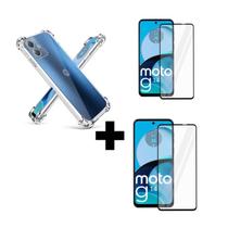 2UN Película Cerâmica 9D + 1UN Capinha Anti Impacto Para Motorola G14 Transparente