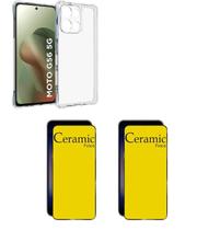 2UN Película Cerâmica Fosca + Capa Silicone TPU Para Moto G56 5G 2UN Película Cerâmica Fosca + Capa Silicone TPU Para Moto G56 5G