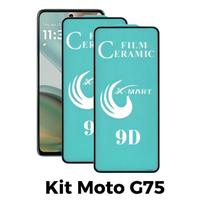 2UN Película de Ceramica Flexível 9D Clear Premium para Moto G75 5G
