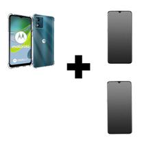 2UN Película Fosca Privacidade + 1UN Capinha Anti Impacto Para Moto E13 Transparente'