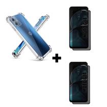 2UN Película Fosca Privacidade + 1UN Capinha Anti Impacto Para Moto G14 Transparente