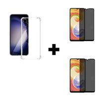2UN Película Fosca Privacidade + 1UN Capinha Anti Impacto Para Samsung Galaxy A04 Transparente