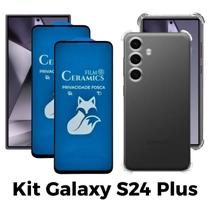 2UN Película Fosca Privacidade + 1x Capa Anti Choque para Samsung Galaxy S24 Plus