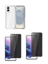 2UN Película Fosca Privativa + Capa Anti Choque TPU Para Galaxy S25 EDGE