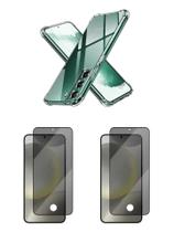 2UN Películas 3D Vidro Privativa + Capa TPU para Samsung Galaxy S24 Plus