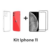 2UN Películas De Vidro 3D Para Iphone 11 + 1UN Capa Capinha Anti Impactos Transparente