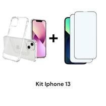 2UN Películas Flexíveis De Cerâmica + 1UN Capa Capinha Transparente Para Iphone 13