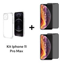 2UN Películas Fosca 9D Privacidade + Capinha Capa Anti Impacto Para Iphone 11 PRO MAX 2UN Películas Fosca 9D Privacidade + Capinha Capa Anti Impacto Para Iphone 11 PRO MAX